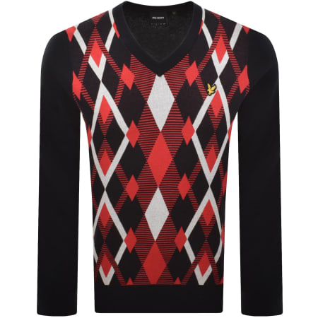 Lyle And Scott Argyle Knitted Jumper Navy | Mainline Menswear us